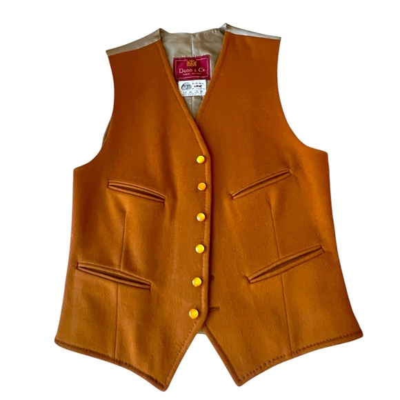 Vintage Dunn and Co, Great Britain. Yellow Ochre Tailored Vest. 💯 % wool. 🤩 - Picture 5 of 6